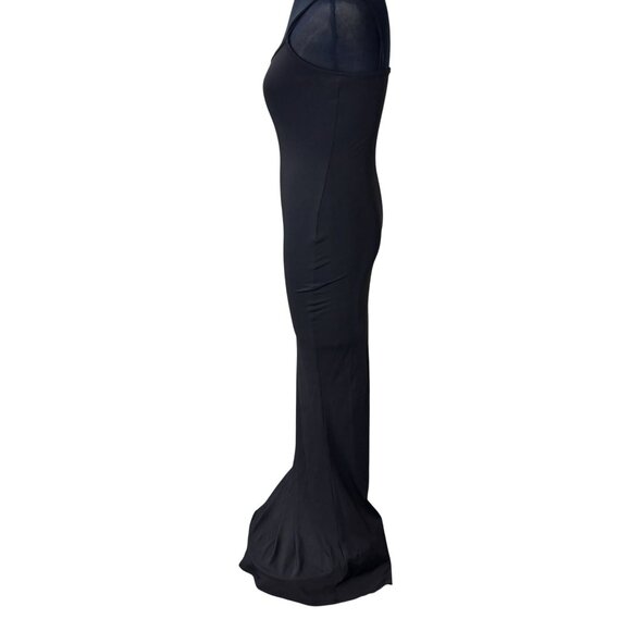 Black Sleeveless Maxi Dress With Spaghetti Straps Stretch Fit M 95% Polyester 5% - Picture 2 of 8